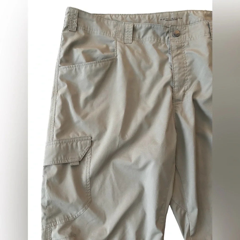 Columbia MENS Omni shield sun protect khaki top stop hiking pants SZ 42 Gorpcore
